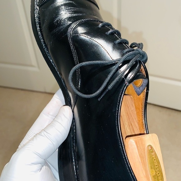 Premium Black Bespoke Cap Toe Oxfords. - Picture 8 of 16